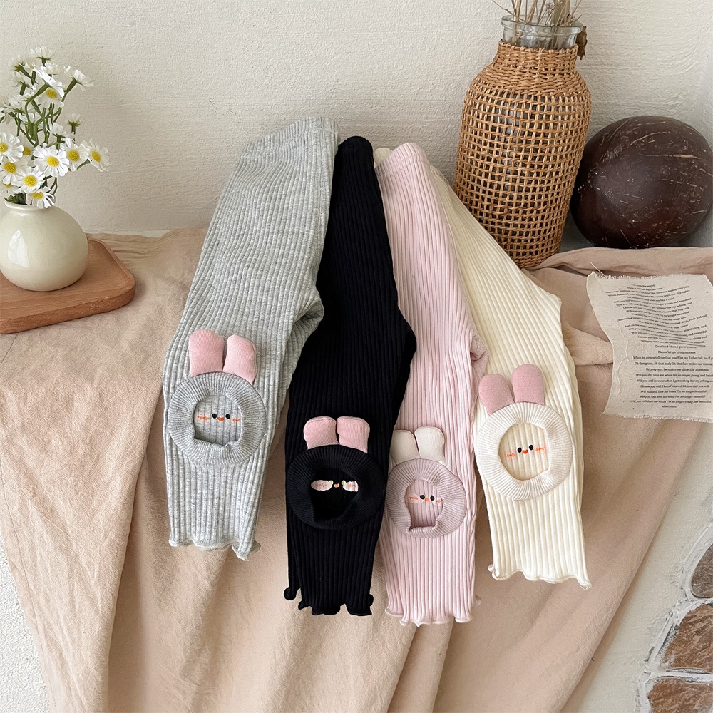 2024 primavera y otoño nuevo estilo ins versión coreana de un tipo de bebé bebé dulce y lindo 0-3 años de edad leggings elásticos exteriores 1