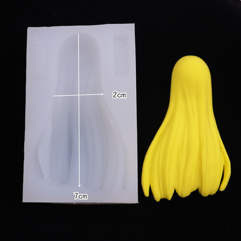 Ultra-ligero arcilla muñeca pelo silicona molde suave cerámica anime personaje peinado haciendo flequillos largo pelo corto fondant molde