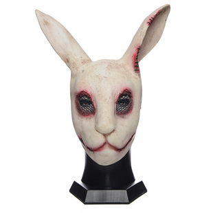 Hot-selling holiday headgear latex mask bloody rabbit dress up Halloween cosplay dress up factory direct sales