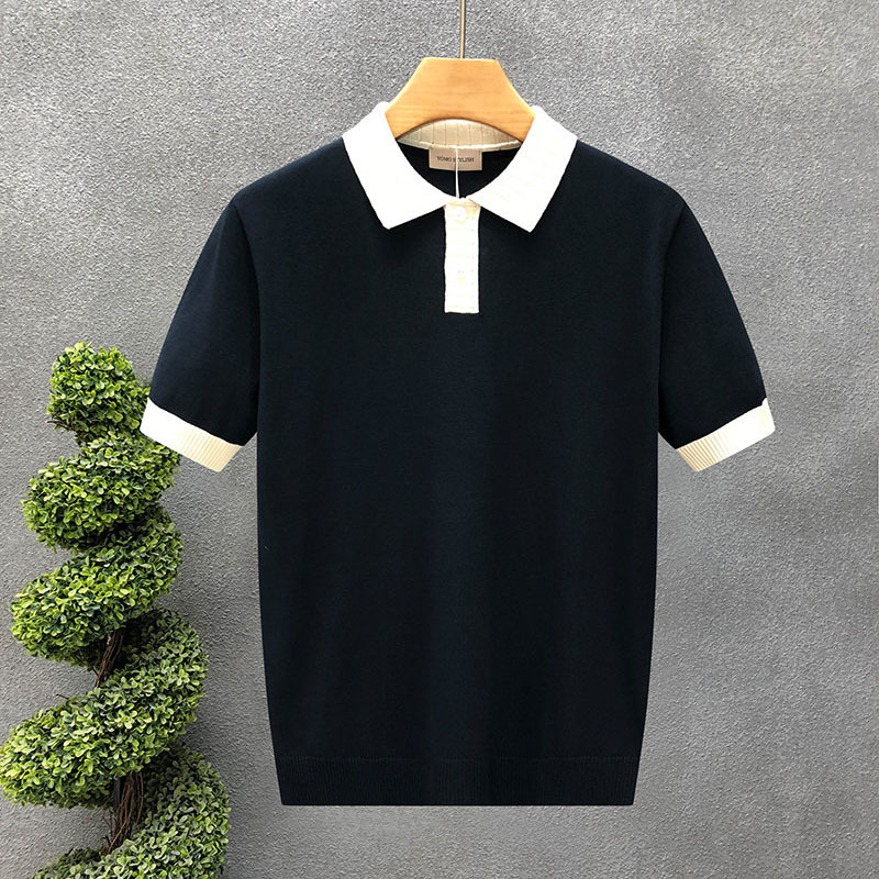 Polo camiseta de punto camiseta de manga corta camiseta de hombre paulo collar viejo viento de negocios de verano fábrica transfronteriza al por mayor