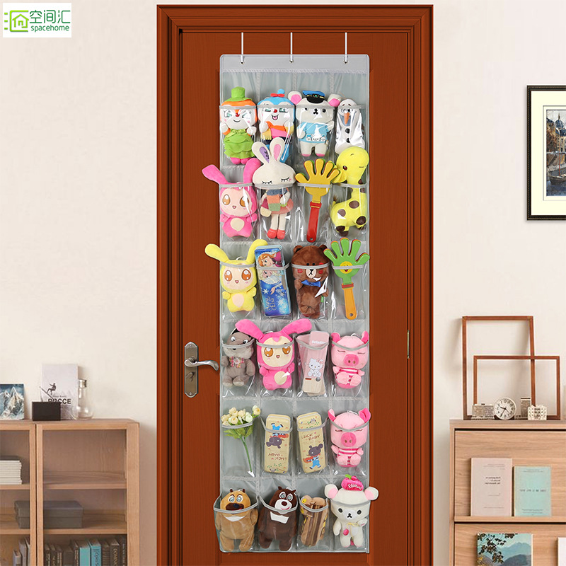 批发卧室24格门后纯色收纳挂袋挂墙上牛津布内衣挂袋多层储物鞋袋