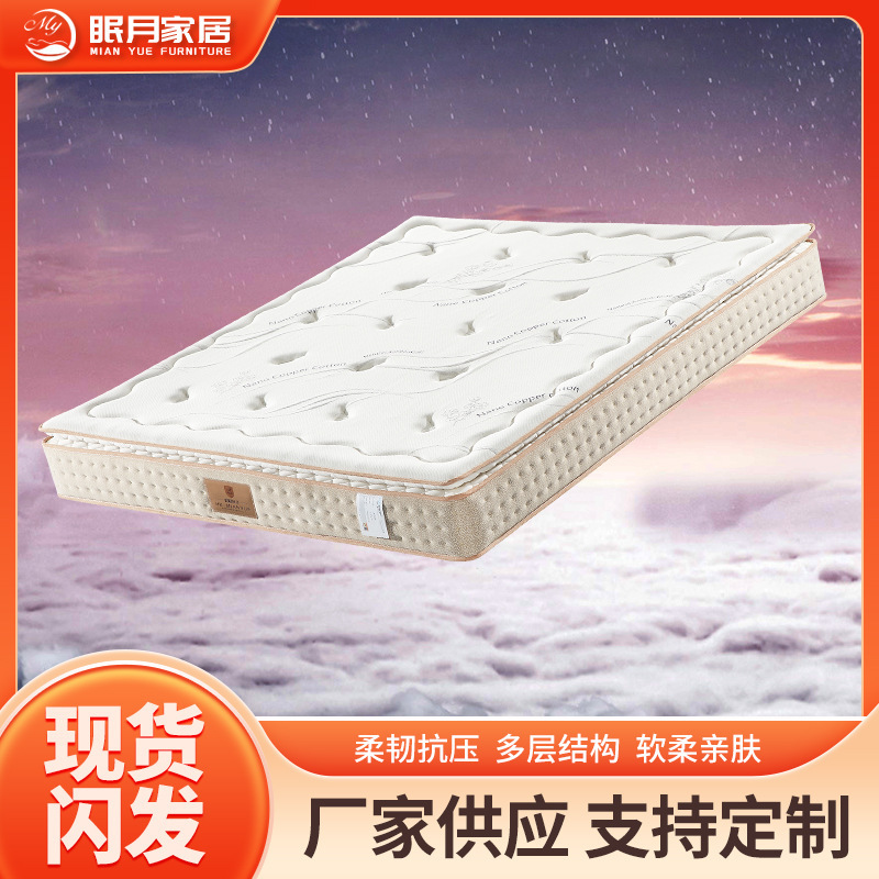 Hk-A660 Copper Cotton Antibacterial Soft and Hard Mattress Pad, 25cm 3D Breathable Skin-Friendly Fabric Mattress, Dual-Use Soft and Hard