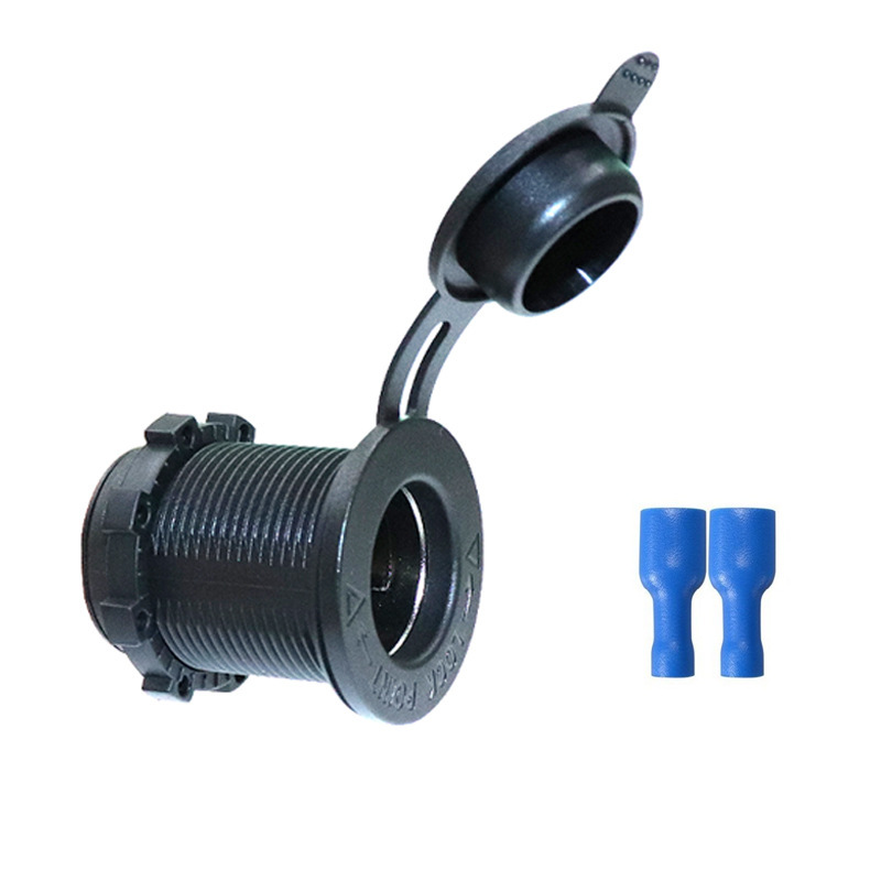 12-24V Car and Motorcycle Cigarette Lighter Modified Power Socket Female Socket with Copper Pins for High Power Vehicle Use