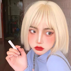 Factory Fake Hair for Women Short Straight Face-Framing Lock Bone Hair Full Head Suit Cute Teenage Bobo Head Sufficient Stock