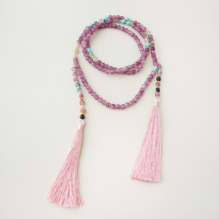 SW New Chinese Style Cheongsam Hanfu Accessories Long Necklace Women's 25 New Beaded Oblique Chain S3SP003