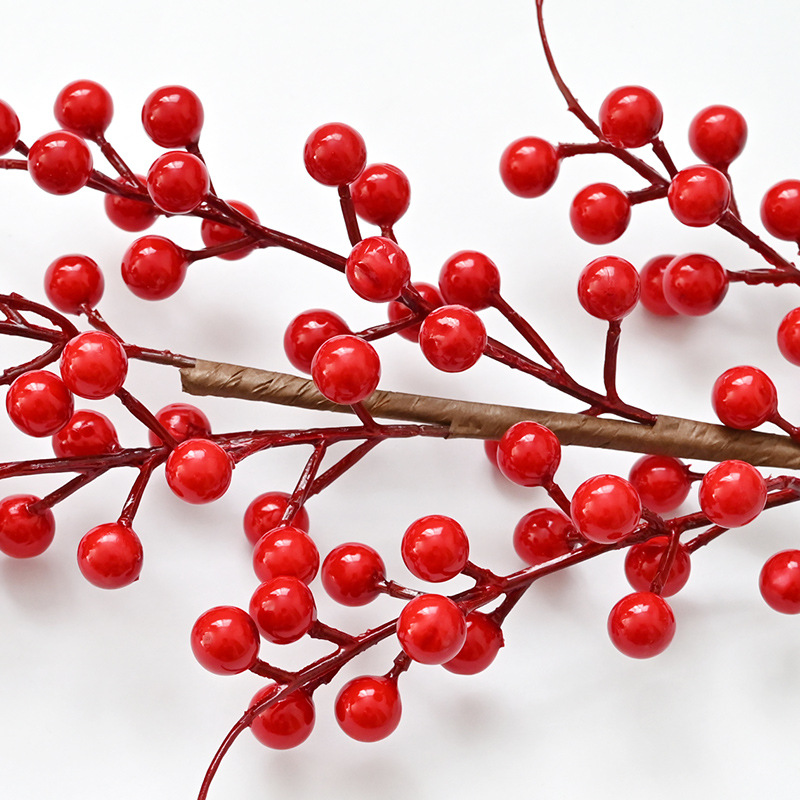 Venta directa de fábrica, ramas de bayas de cinco puntas transfronterizas, decoración navideña y del Festival de Primavera, estudio fotográfico, bayas de cinco puntas