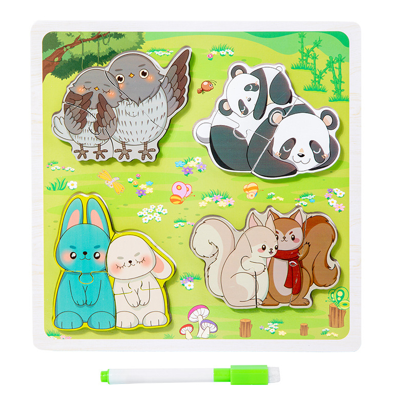 Juguetes de bloques para niños dibujos animados rompecabezas tridimensionales puzzle educación temprana interesante puzzle puzzle