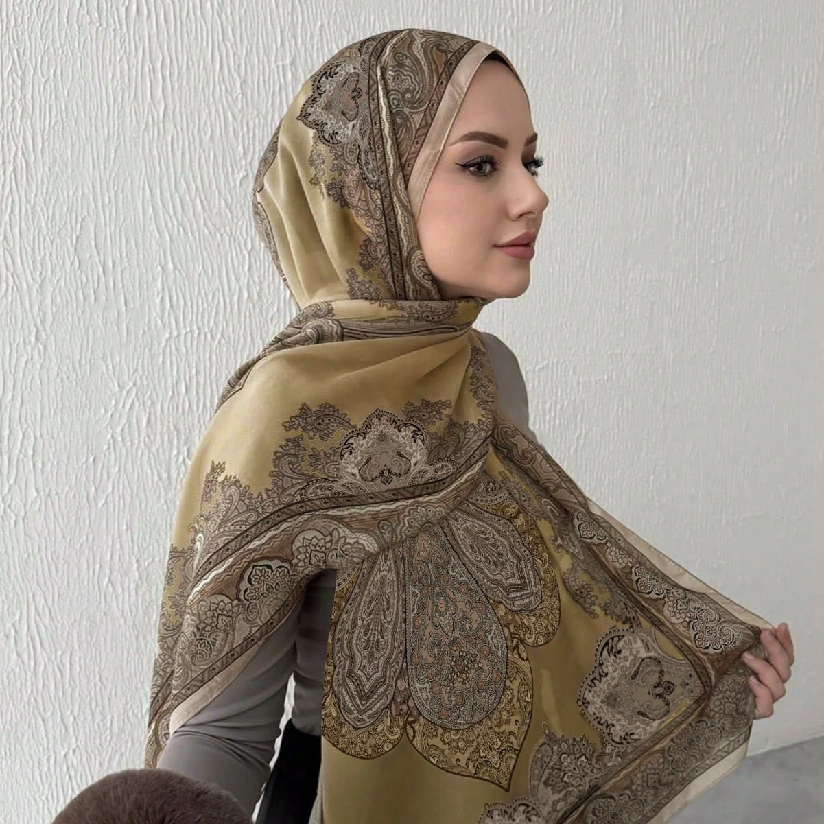 Shiffon breathable soft fashionable summer scarf pearl