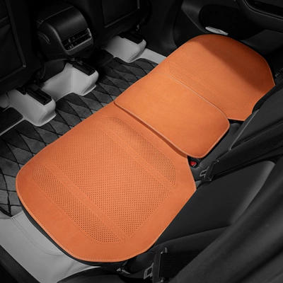 Breathable, High-End Single-Piece New Model | Seat cushion, seat cover - type-a-thin-padded-deerskin-love-horse-orange-rear-row