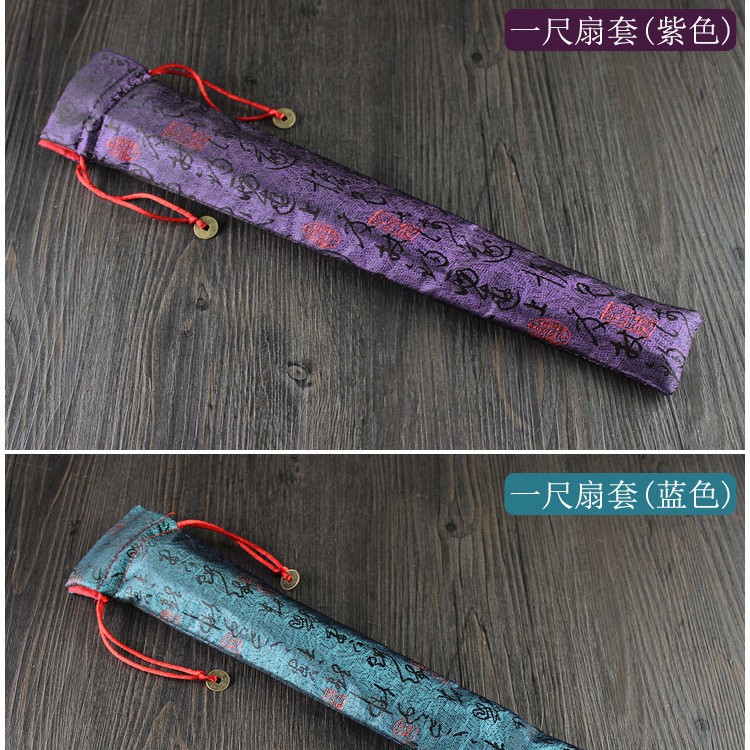 En stock hueso de bambú 33cm gran tamaño Kung Fu fan logo superficie de tela anillo ventilador plegable