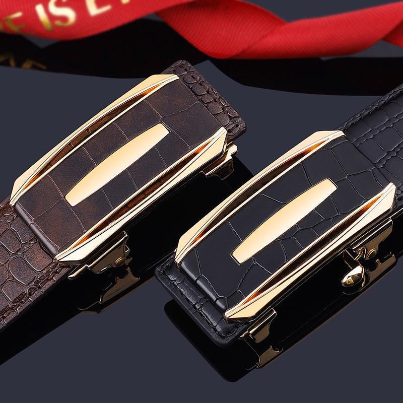 Eck Kangaroo Men's Belt Genuine Leather Automatic Buckle Youth Business Casual Versatile Trendy High-End Durable Waist Belt Eck Kangaroo Men's Belt Genuine Leather Automatic Buckle Youth Business Casual Versatile Trendy High-End Durable Waist Belt