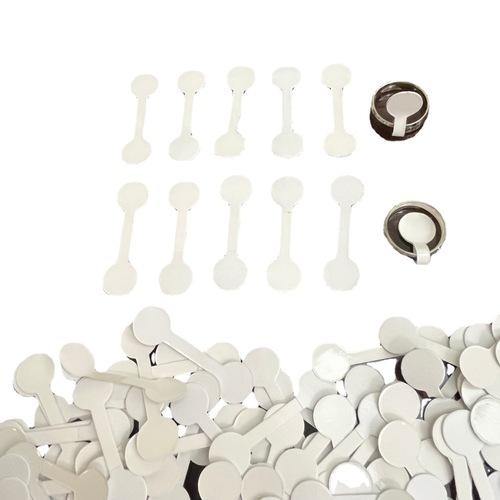 One hundred white self-adhesive round head labels mini customizable folding ring stickers cultural self-adhesive stickers