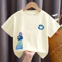 儿童t恤短袖2025新款夏季宽松韩版圆领男童纯棉上衣洋气跨境童装