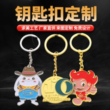 厂家定制金属钥匙扣企业logo刻字创意小礼品挂件个性旋转钥匙圈