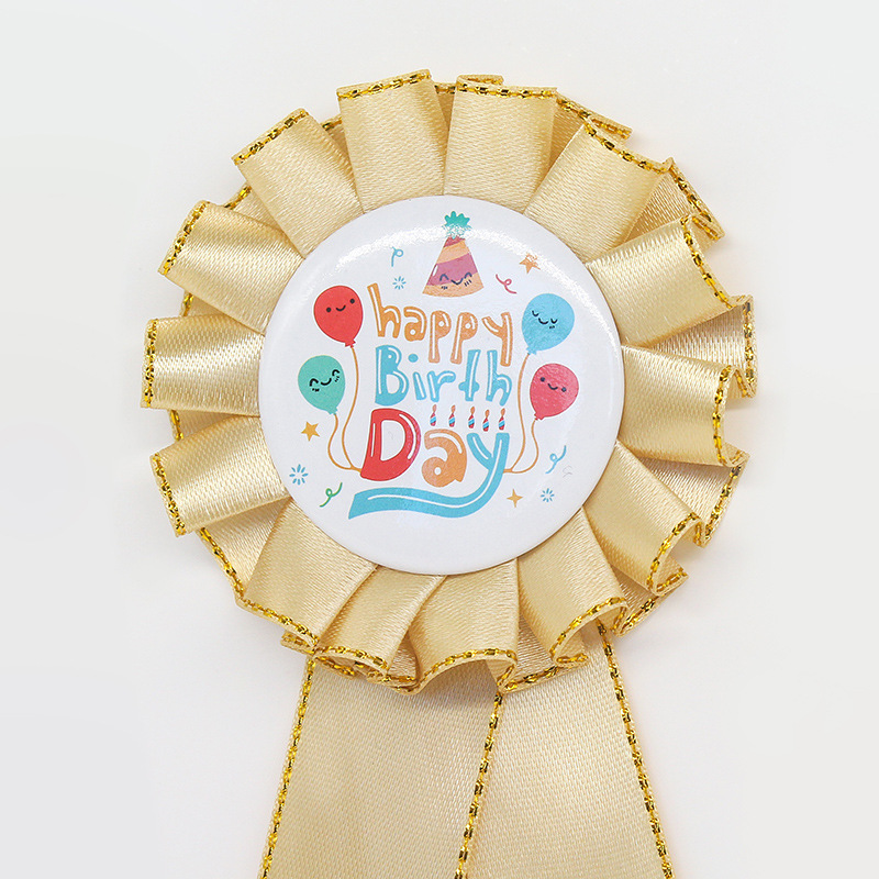 Fabricantes al por mayor cinta insignia festival creativo jardín de infantes flores pectoral insignia de estaño fiesta al por mayor