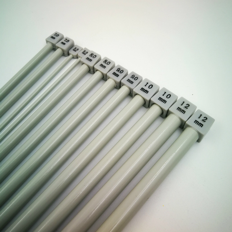 Herramienta de tejido Aguja de suéter de aluminio de un solo cabezal Aguja de barra de aluminio Aguja de bufanda Aguja de suéter de pintura en aerosol de aluminio Aguja de barra de una sola punta