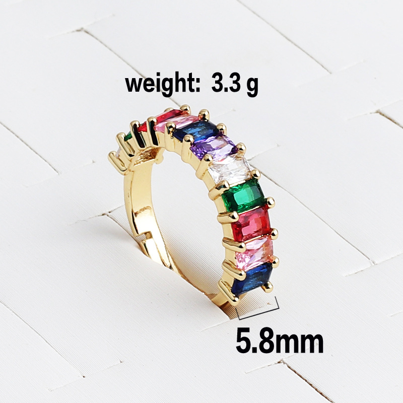 Simple Style Geometric Copper Open Ring Zircon Copper Rings