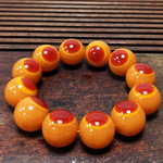 厂家直销网红通货仿鹤顶红鸟头原红圆珠手串生长纹钙化30--08mm