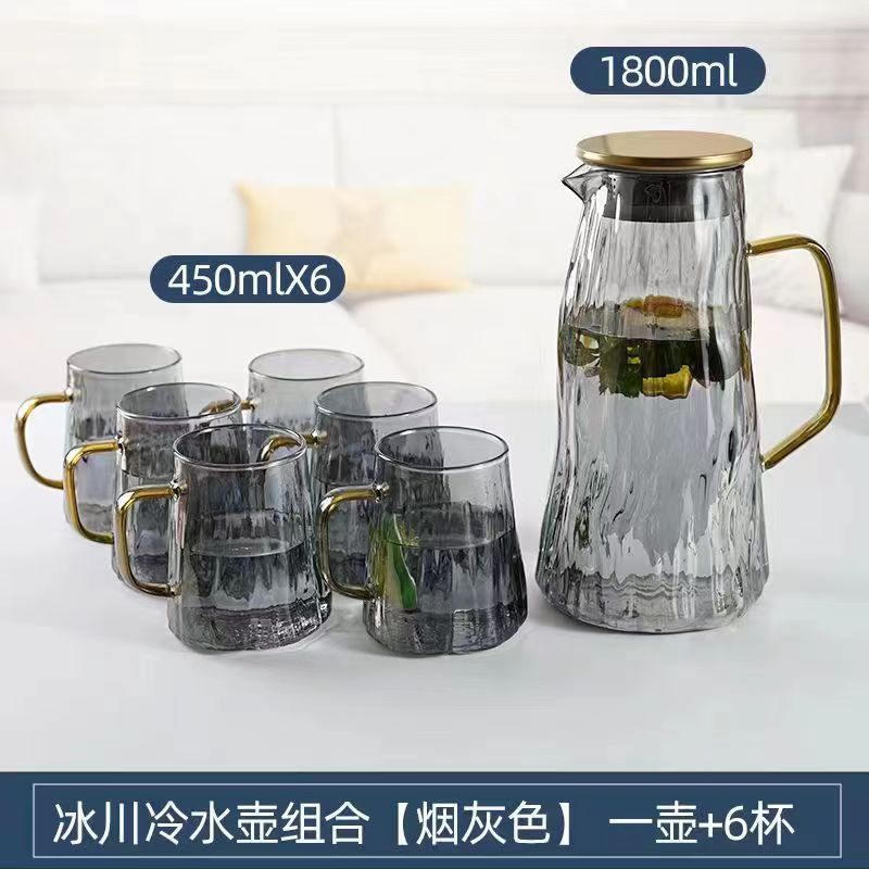 Nuevo traje de alta borosilicato glaciar botella de agua fría traje grueso vidrio gran capacidad olla creativa resistente al calor botella de agua fría