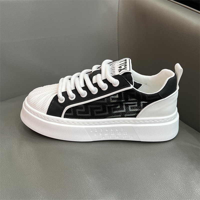 Men's Shoes 2024 Explosions White Shoes Shell Head Breathable Single Mesh Thick Bottom Color-matching Casual Comfortable Classic Sports Board Shoes Men's Shoes 2024 Explosions White Shoes Shell Head Breathable Single Mesh Thick Bottom Color-matching Casual Comfortable Classic Sports Board Shoes
