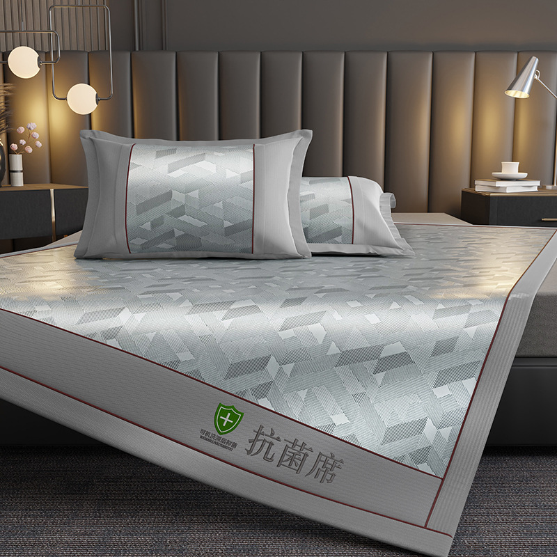 Summer ice silk mat three-piece set student dormitory two-piece set single double mat set comfortable mat machine washable