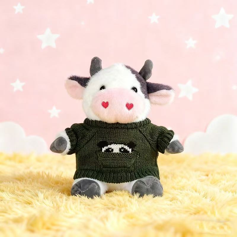 Transfronterizos de vestir grandes flores juguetes de peluche muñecas de vaca zodiacal muñecas de tela regalo muñecas de vaca de flores muñecas