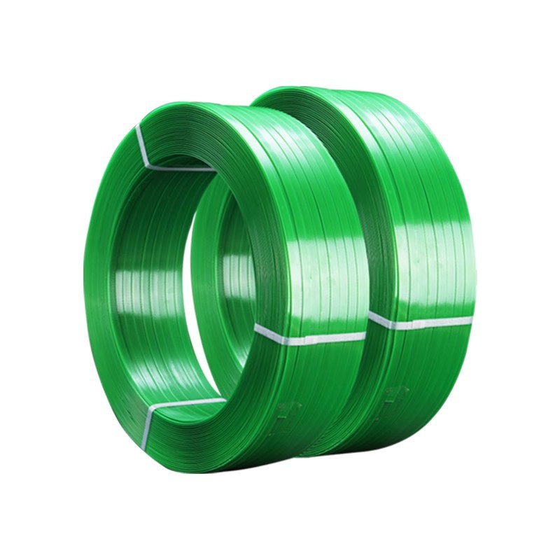 PET1608PP1208 acero plástico transparente cinta de embalaje cinta de embalaje verde mano de cinta de embalaje en caliente