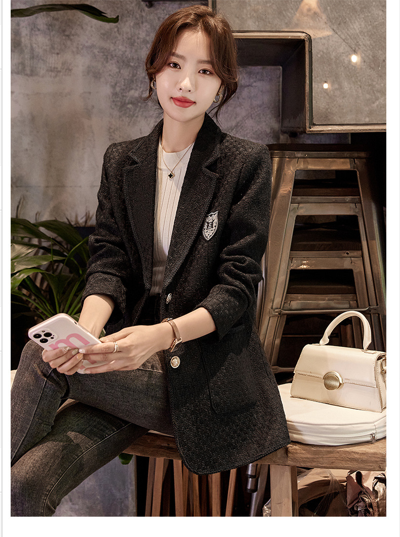 Trendy Plaid Blazer 2022 New Slim Fit Fashionable Little Style Elegant Goddess Casual Versatile Jacket_ecoleips.com