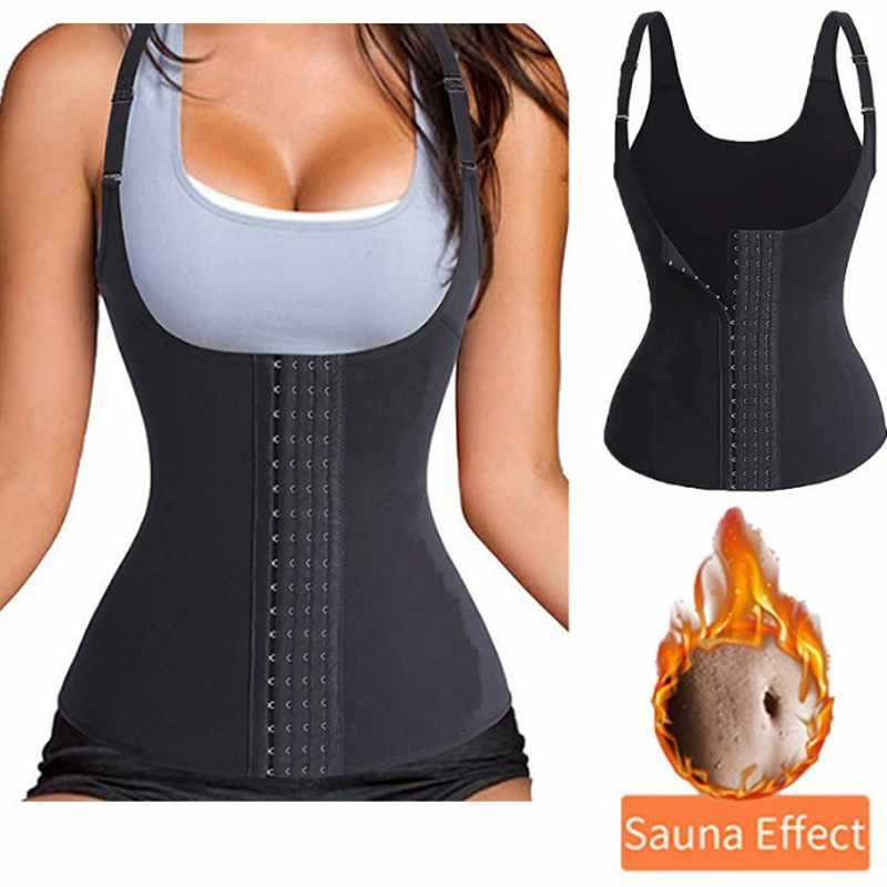 Cross-Border European and American Women's Tummy Control Vest with Adjustable Chest Lift and Sweat Sports Fitness Waist Trainer
