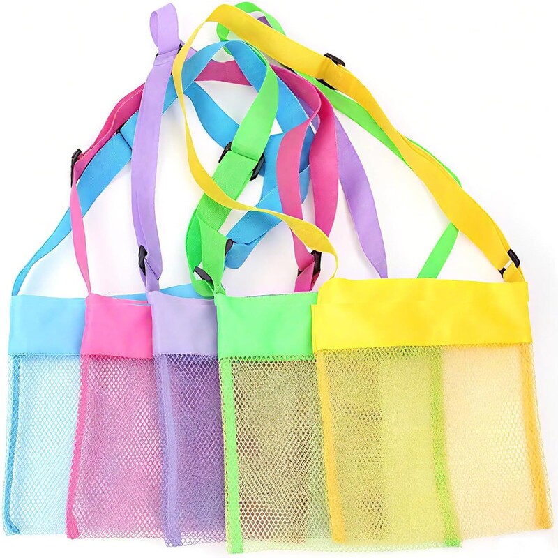 New Children's Beach Toy Storage Mesh Bag, Shell-Shaped Baby Crossbody Miscellaneous Tool Bag, Mesh Hollow Beach Bag New Children's Beach Toy Storage Mesh Bag, Shell-Shaped Baby Crossbody Miscellaneous Tool Bag, Mesh Hollow Beach Bag