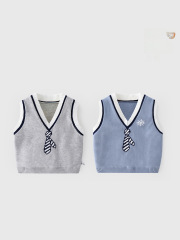 Academic-style cute and skin-friendly baby A-class vest for spring and autumn, V-neck baby vest, Korean-style children's vest