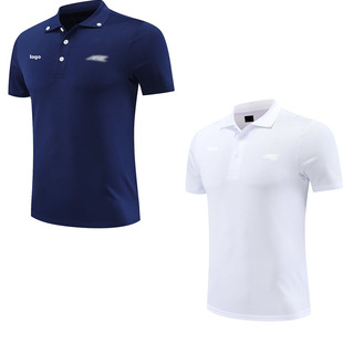2024 New style skew ~ lapel quick-drying badminton clothes for boys and girls sports short-sleeved top with printing size