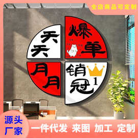 办公室墙面装饰企业文化双十一氛围布置爆单司标语背景贴销售互动