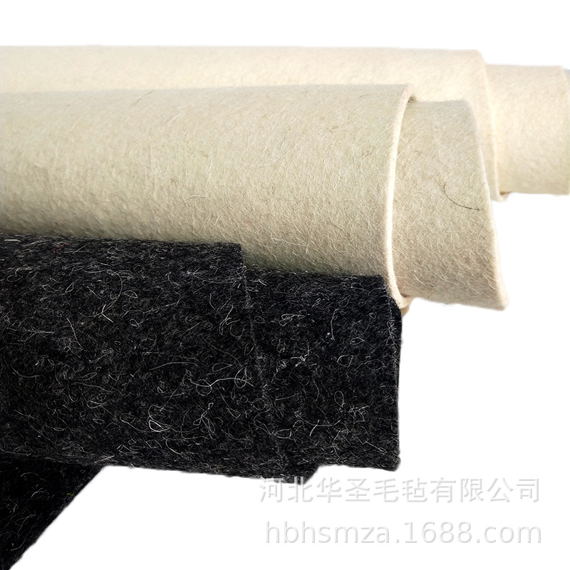 羊毛毡阻燃服装内衬用阻燃防火 350-650g针刺布 羊毛化纤混合毛粘