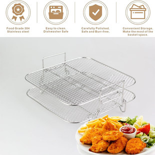 Air Fryer Silicone Pot Is Suitable for Double Pot Accessories Air Fryer 7.5L-8L Double-Layer Grill