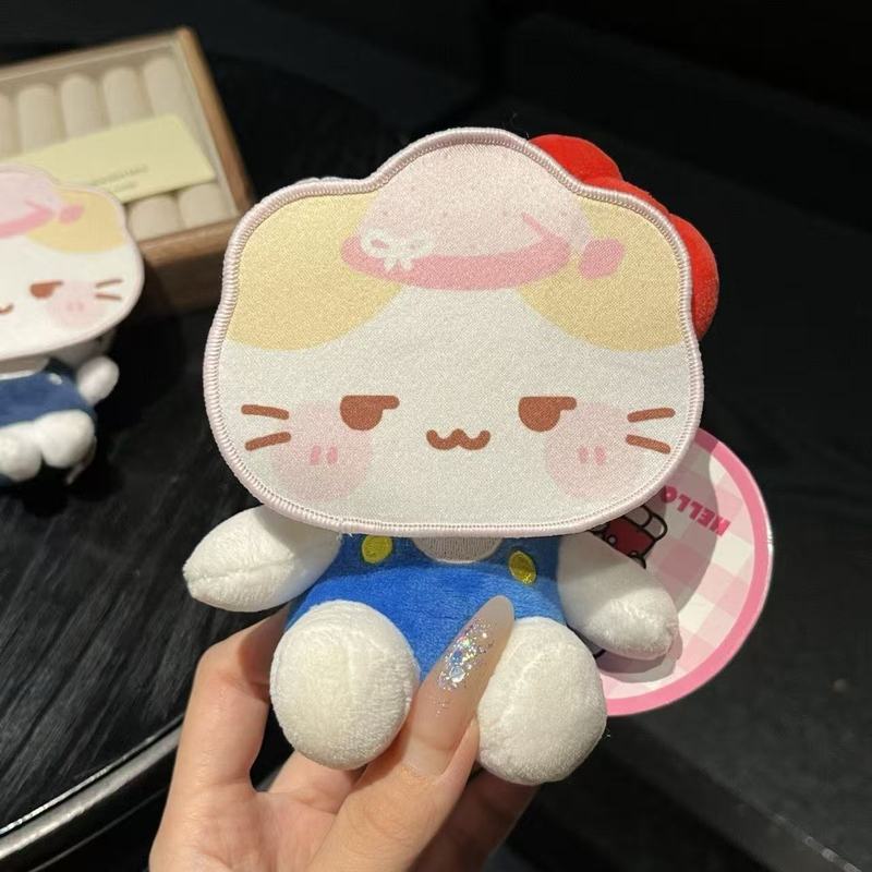 古早感坏笑猫刘海贴可爱少女棉花糖猫碎发贴魔术贴无痕发饰|undefined
