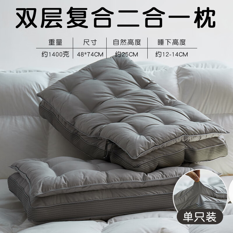 Almohada de fibra de hotel, almohada cervical, núcleo de almohada para dormir profundo, almohada para el cuello, un par de cabezas para dormir para adultos