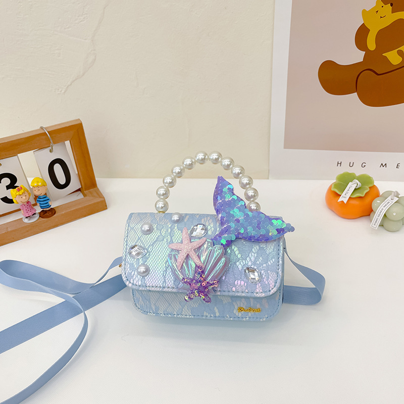 Bolsos para niños nuevos bolsos de perlas princesa niñas lindos bolsos de hombro de encaje arco cambio mochila