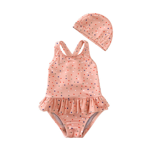 ins girls cute backless floral one piece swimsuit baby cartoon bikini swimsuit hot spring resort swimsuit