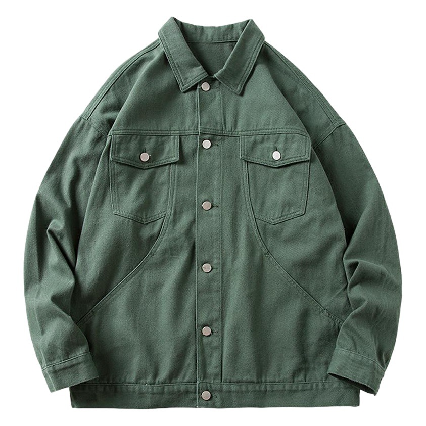 Abrigo de mezclilla de los hombres Hong Kong estilo Otoño e Invierno ropa suelta estilo coreano moda ins marca de moda herramientas chaqueta a juego