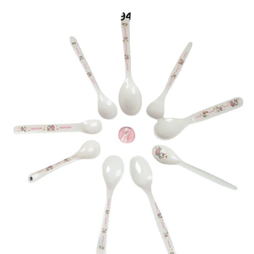 Wuhe Food Grade Melamine Tableware Cartoon Children's Rabbit Spoon Tableware Household Children's Spoon Resistant to Falling Spoons Wholesale