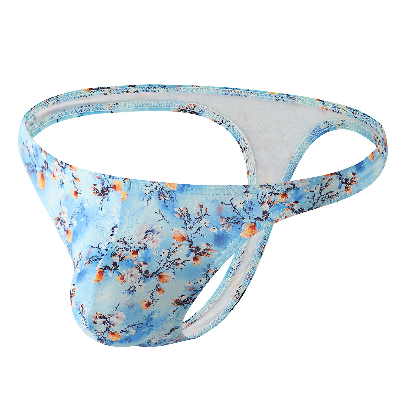 New men's printed thong, comfortable, trend, floral, advanced.