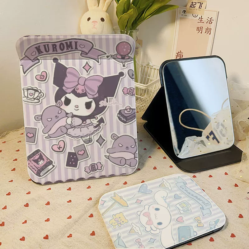Кубрменное Hello Kitty с коричневой корицей зеркало длянастольного крепления вертикальное зеркало в общежитии студента на каникулы косметическое зеркало складное зеркало