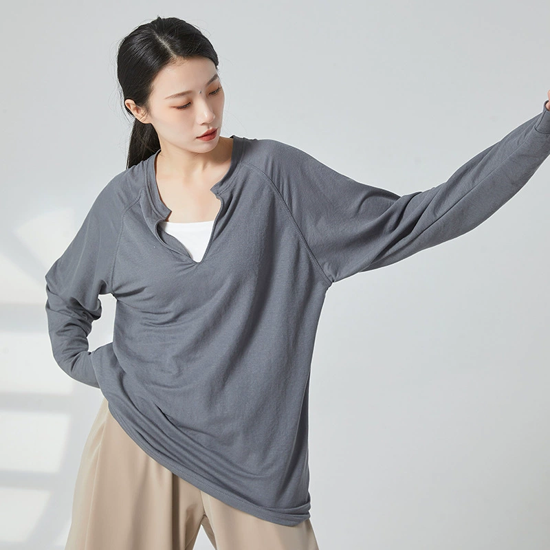 Современные танцы День Рождения Часто носят свободный универсальный топ с глубоким V-образным вырезом для мужчин и женщин с длинным рукавом