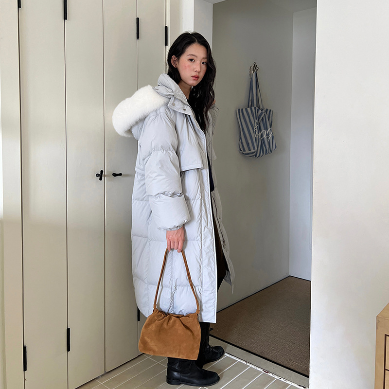 [Clearance, No Returns] Winter Long-Style Warm Thickened down Jacket 90% White Duck down Korean Style Coat 22997