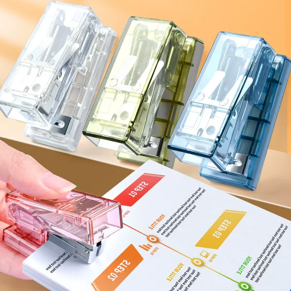 Creative transparent stapler office supplies small mini stapler student portable multifunctional stapler wholesale