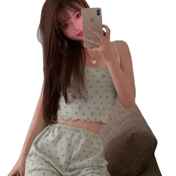 Top with cups, pijama, cartoon set, strap bra