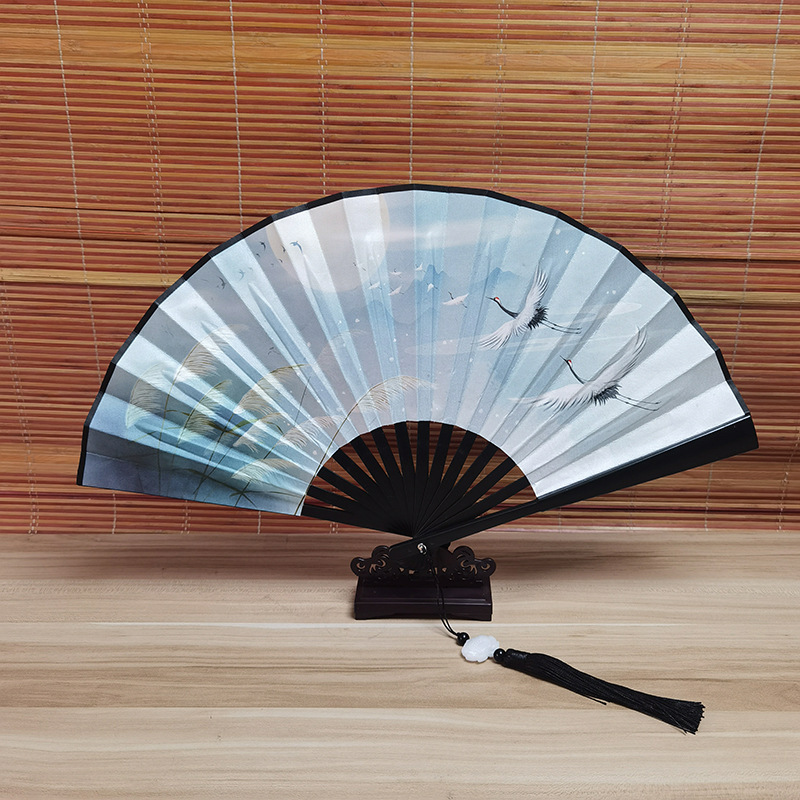 (A No. 3) 술이 달린 8 인치 블랙 폴 (양면 리드 크레인)