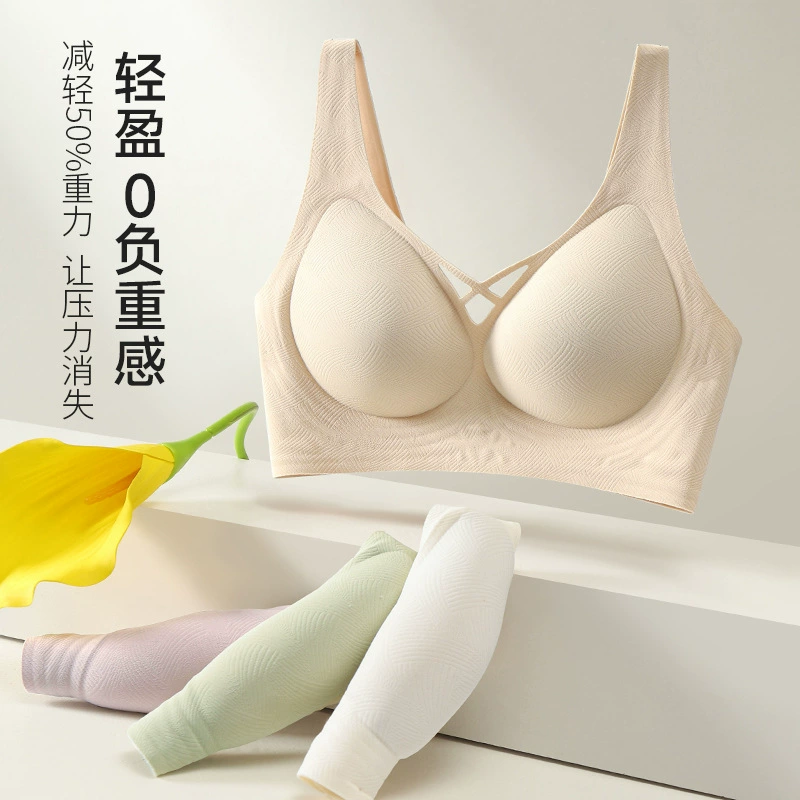 Thin summer underwear, wireless bra, tank top, supporting breathable push up bra, brace