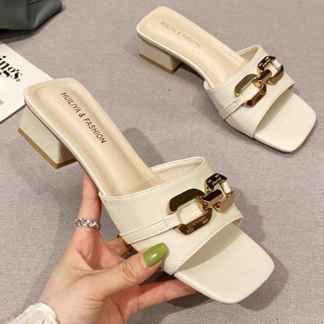 2024, новый летний стиль, интернет-знаменитости, мягкие кожаные сандалии для женской летней верхней одежды, модные нескользящие высококачественные сандалии на высоком каблуке в сказочном стиле